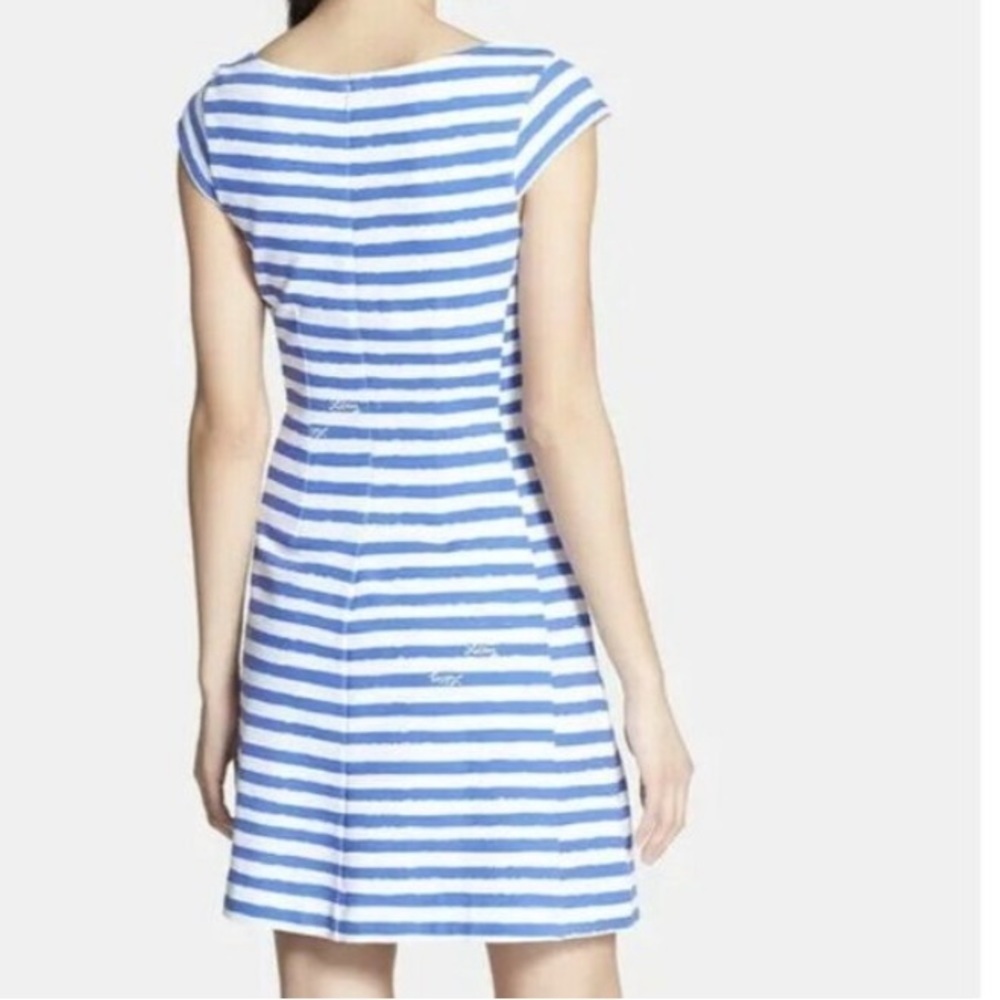 Lilly Pulitzer Briella Blue White Stripe Ponte Dress Sm - Picture 3 of 12